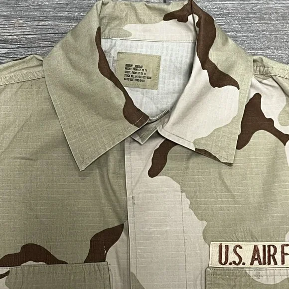 US Air Force Combat Military Coat Desert Jacket Medium Regular Camouflage Beige - Picture 4 of 16
